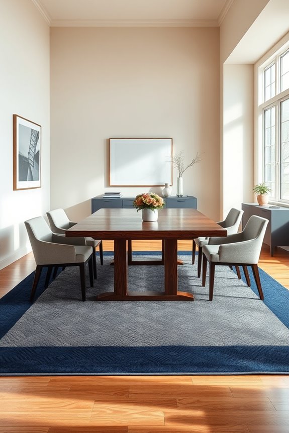 bold borders enhance dining room