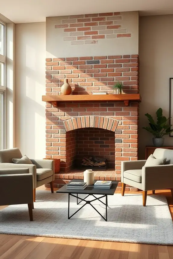 bold brick fireplace statement