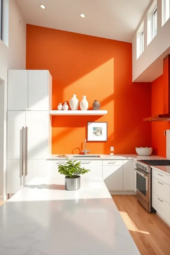 bold burnt orange accent wall