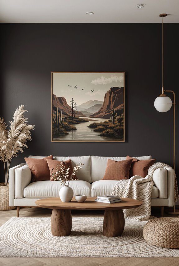 bold charcoal accent wall
