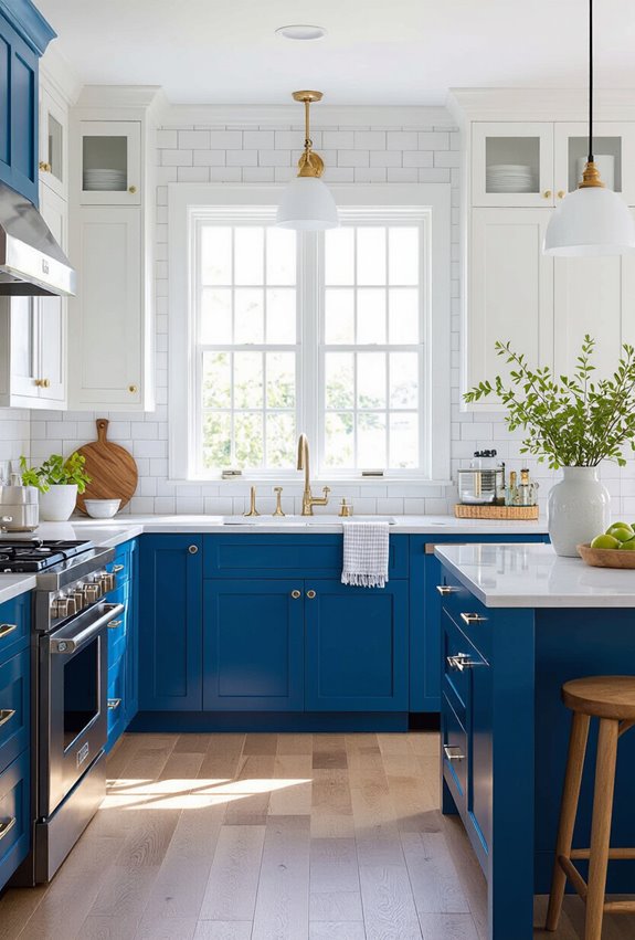 bold color blocked kitchen accents