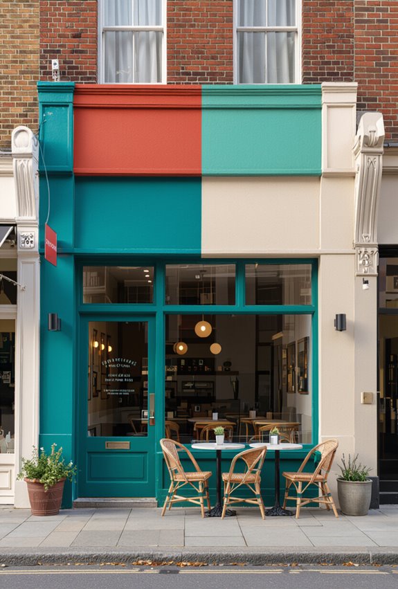 bold color blocked urban fa ade