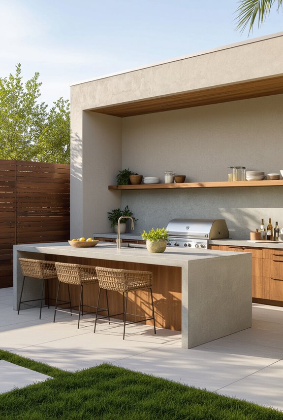 bold colored concrete counters