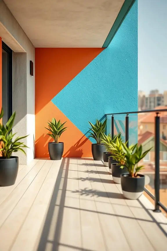 bold colorful balcony transformation