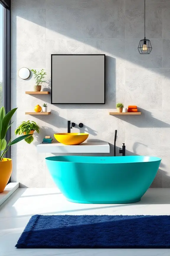 bold colorful bathroom fixtures