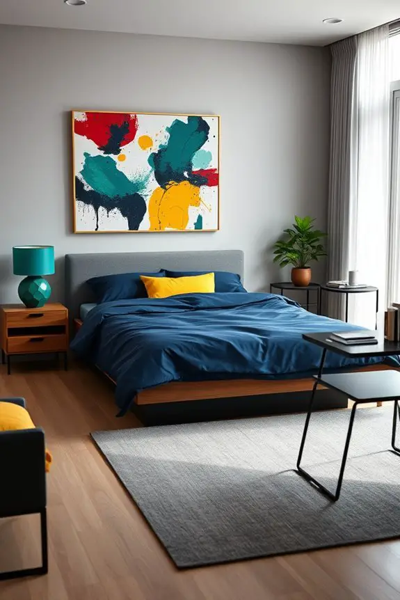 bold colorful bedroom transformation