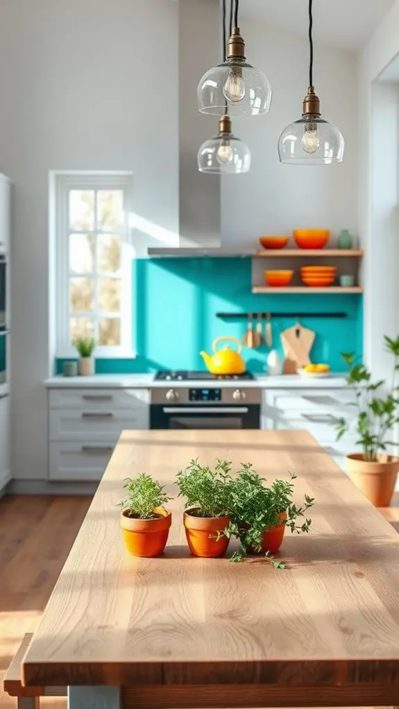 bold colorful kitchen accents