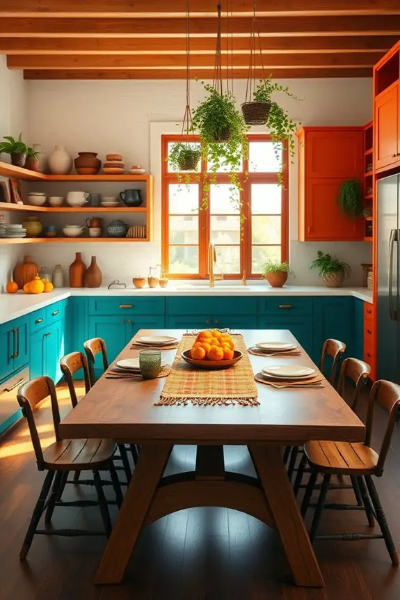 bold colorful kitchen cabinets