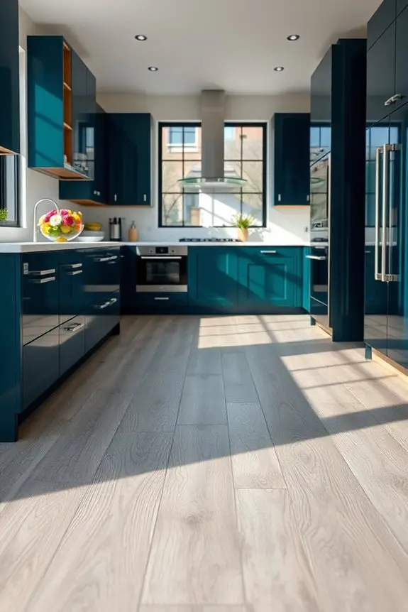bold colors chic gray floors