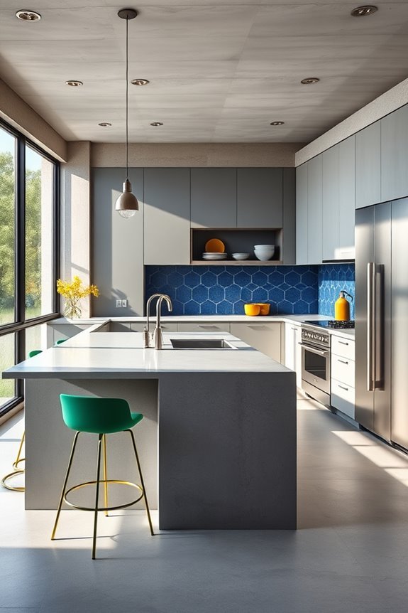 bold colors enhance beton kitchen