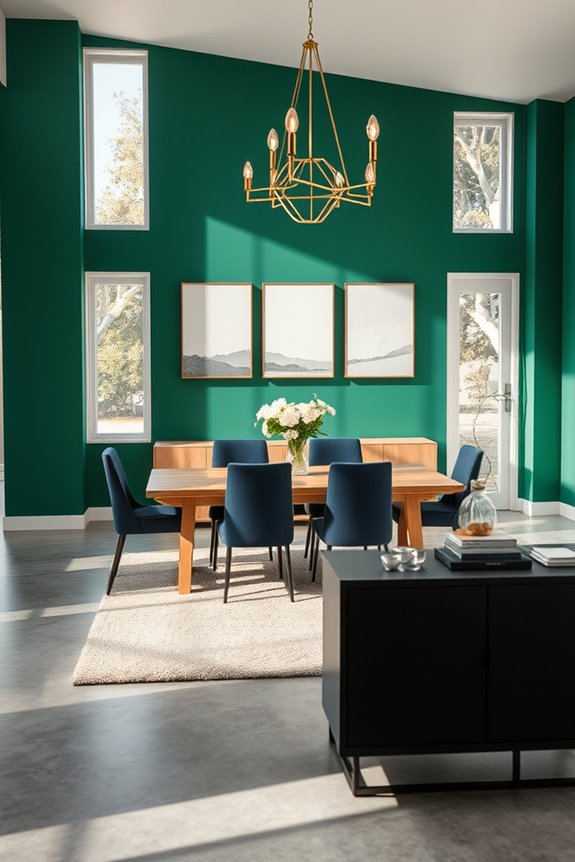 bold colors enhance dining