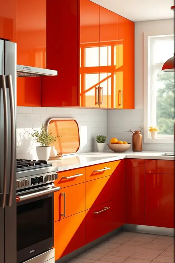 bold colors enhance kitchens