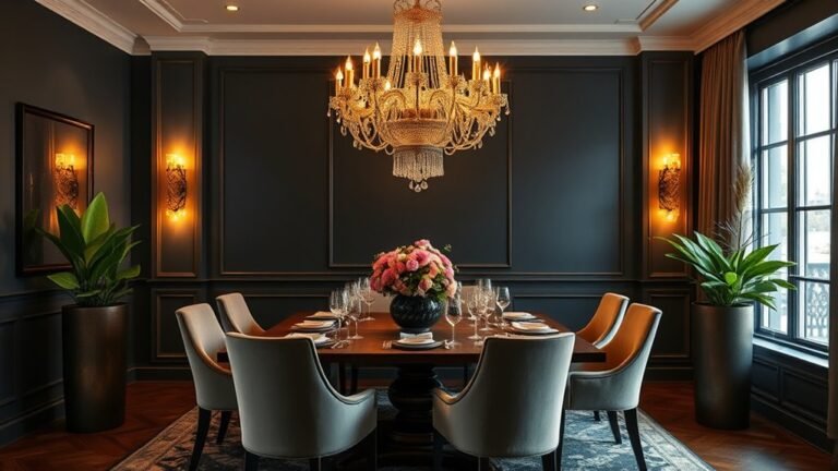 bold dark dining room