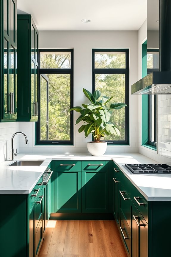 bold dark green cabinetry elegance
