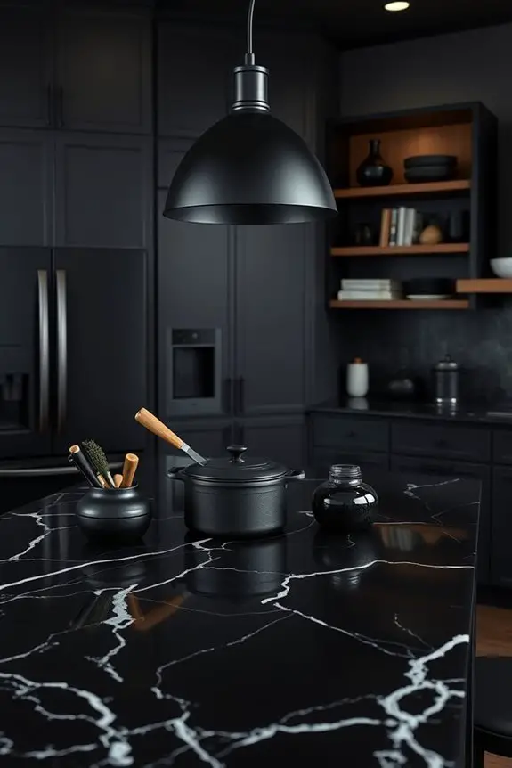 bold dark kitchen accessories