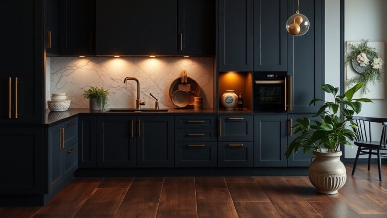 bold dark kitchen decor