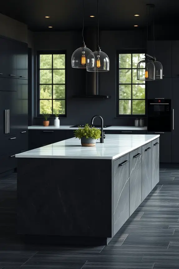 bold dark kitchen islands