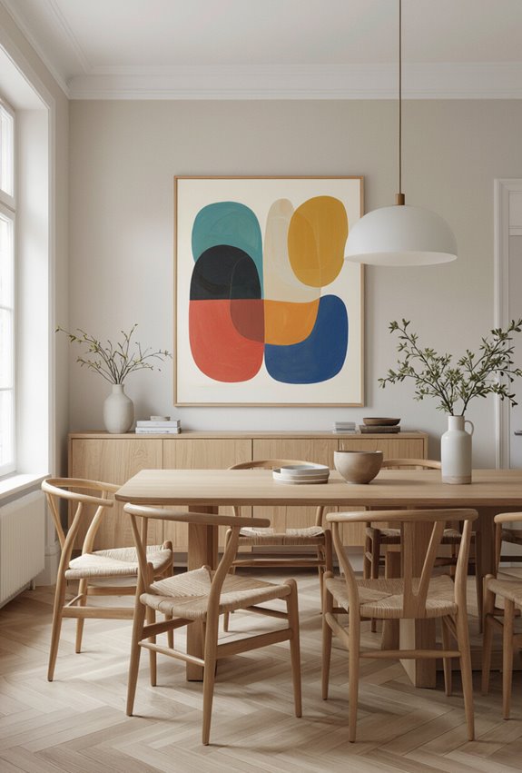 bold dining room focal artwork