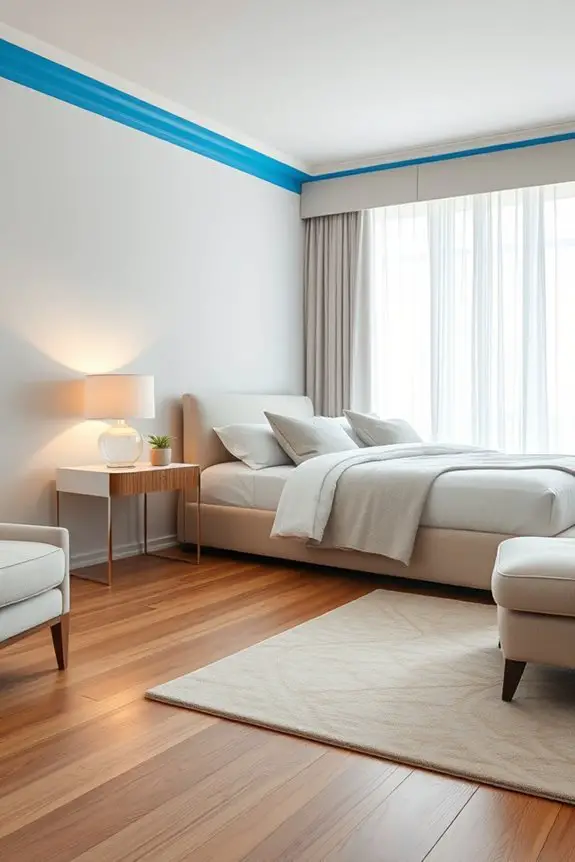 bold electric blue accents
