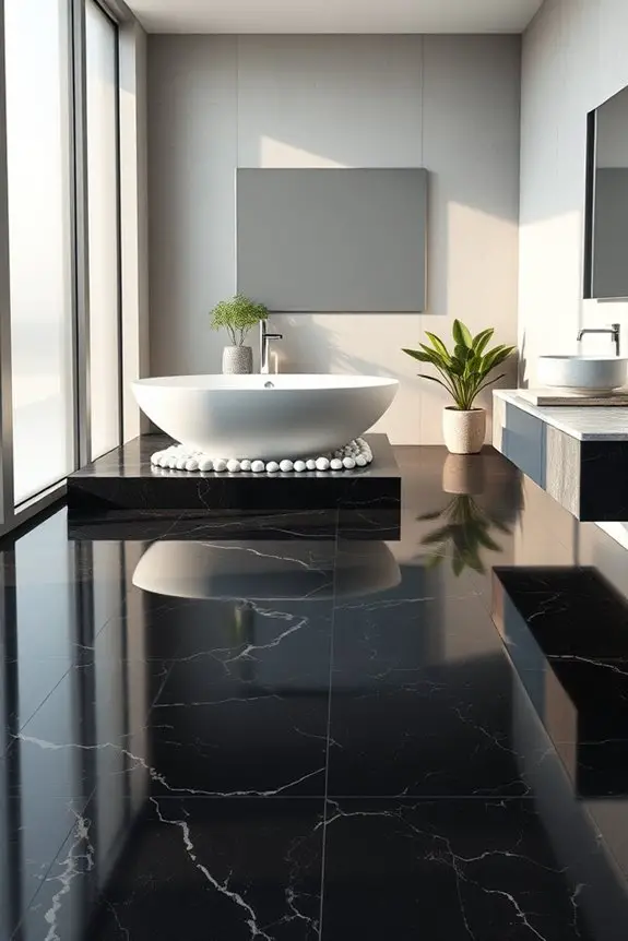 bold elegant black granite
