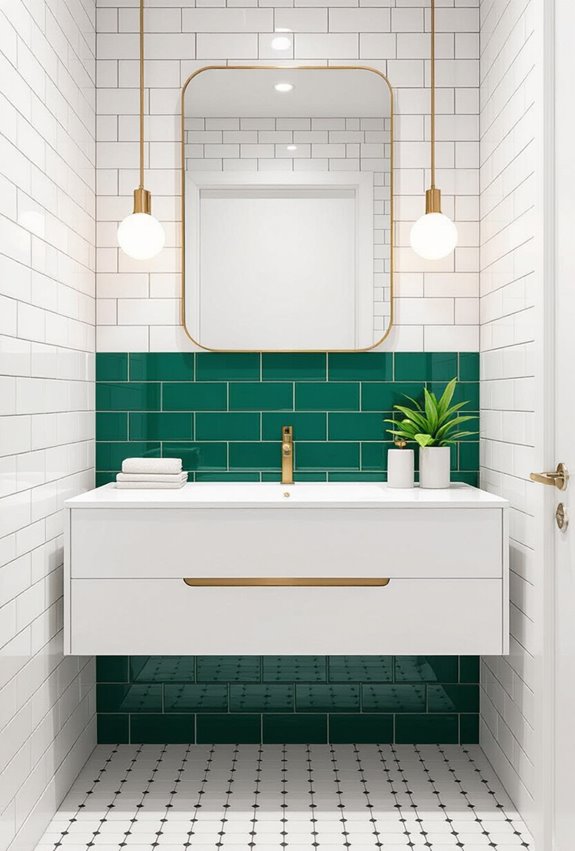 bold emerald glossy subway