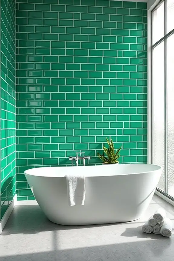 bold emerald green tiles