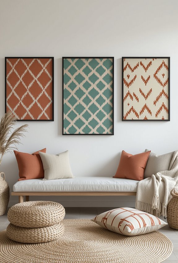 bold fabric framed art