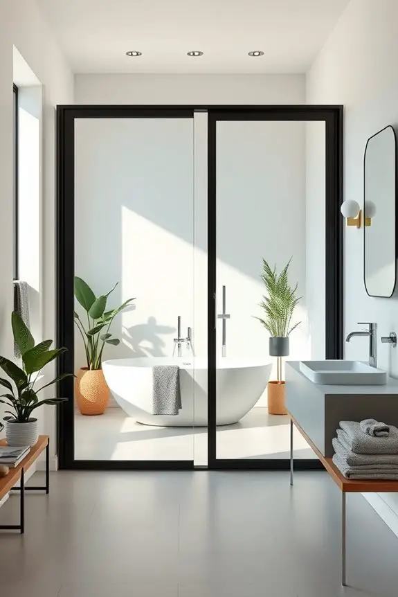 bold framed glass doors