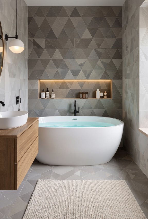 bold geometric accents for baths