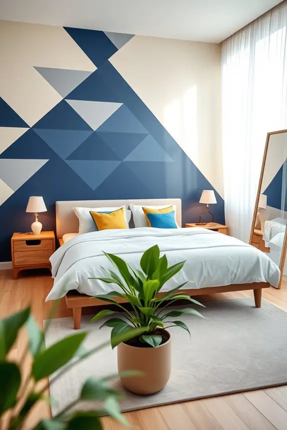 bold geometric bedroom transformation