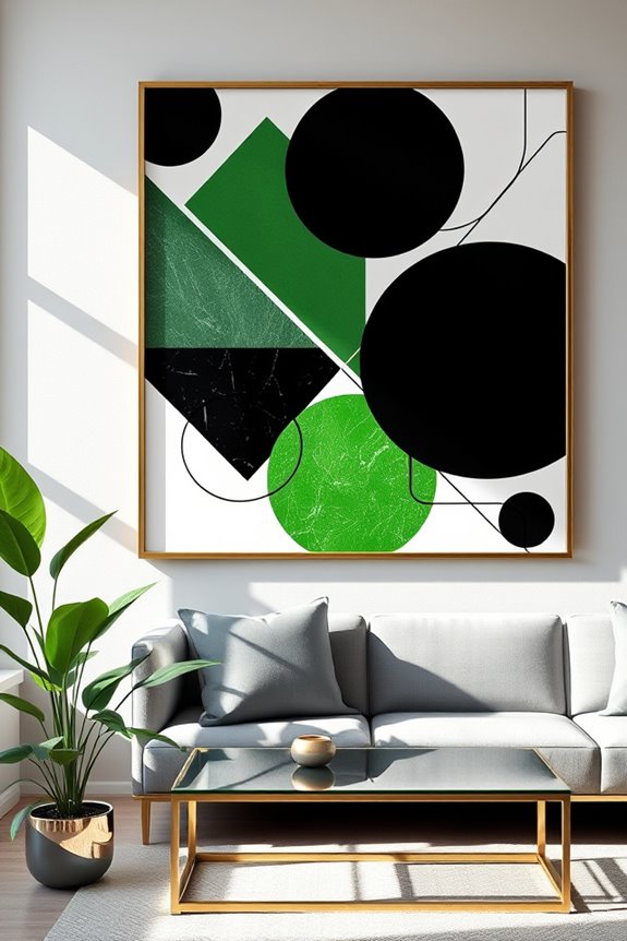 bold geometric black and green