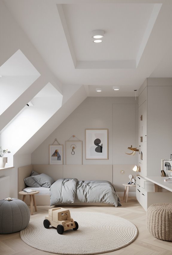bold geometric ceiling panels