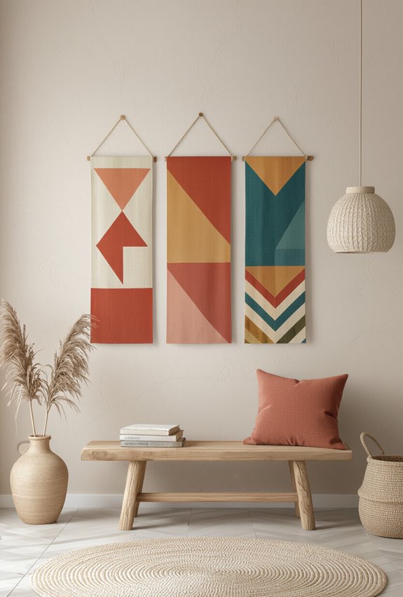 bold geometric fabric panels