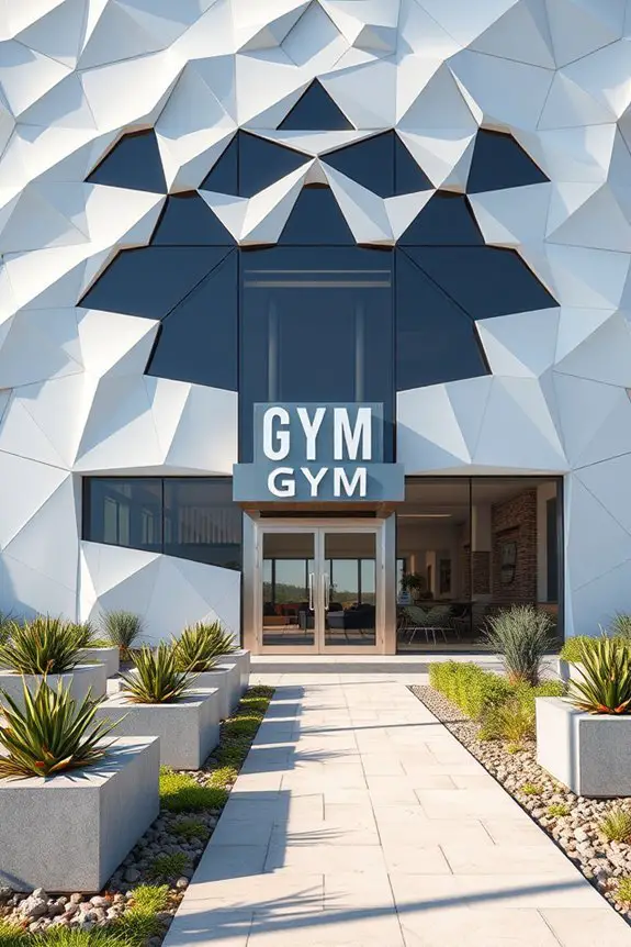 bold geometric gym design