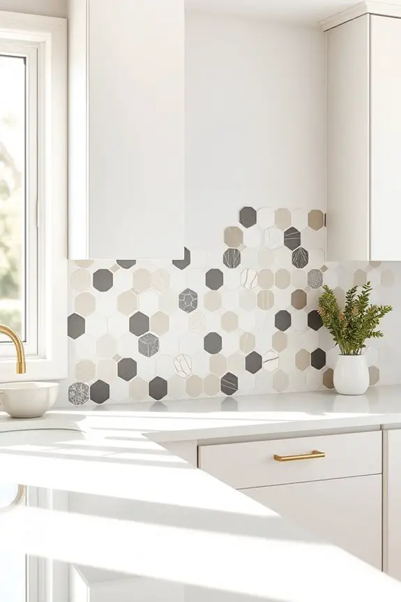 bold geometric kitchen backsplashes