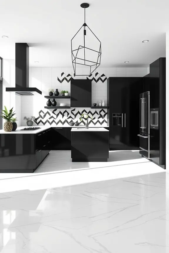bold geometric kitchen design
