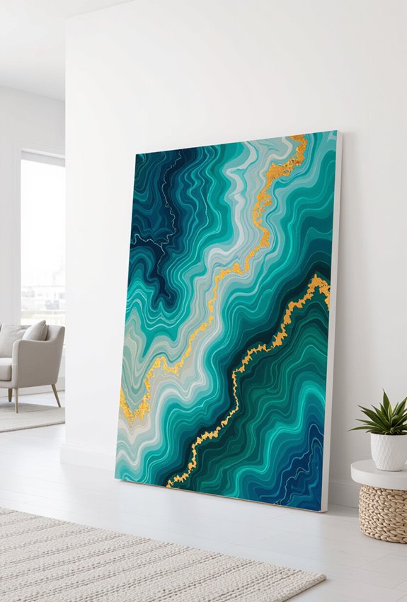 bold glossy resin swirl centerpiece