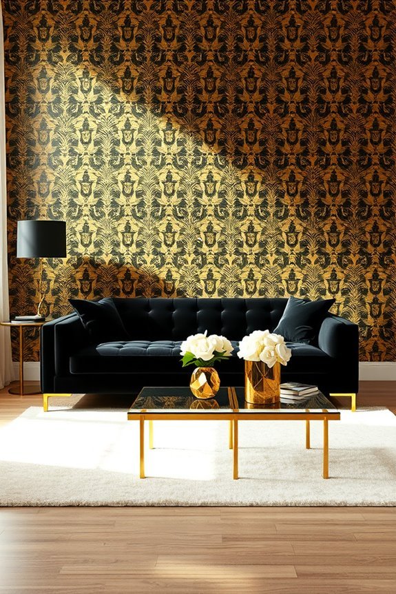 bold gold and black decor
