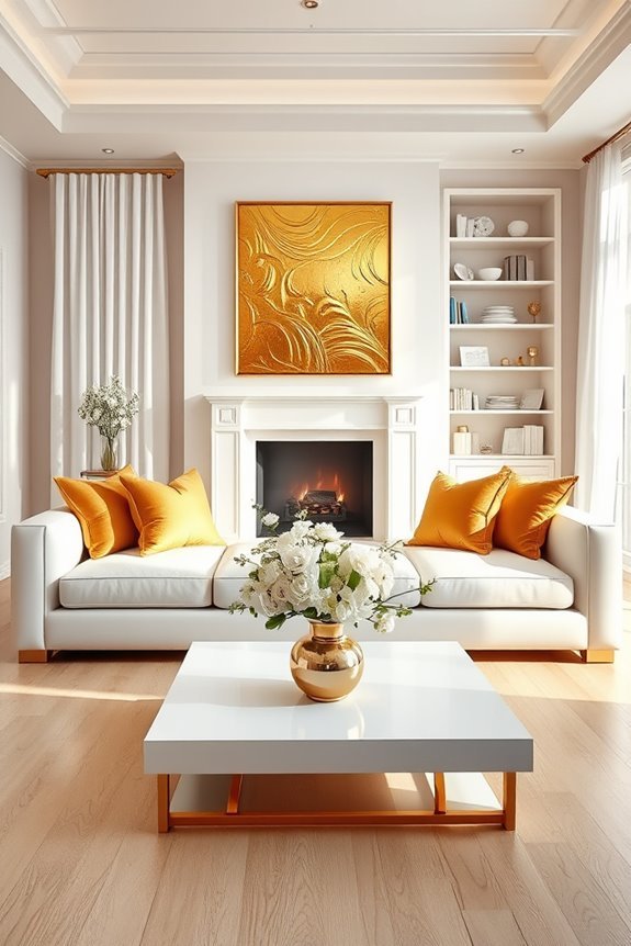 bold gold artwork accents