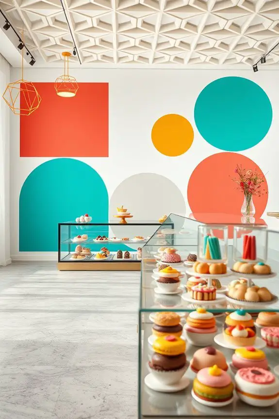 bold graphic patterns enhance ambiance