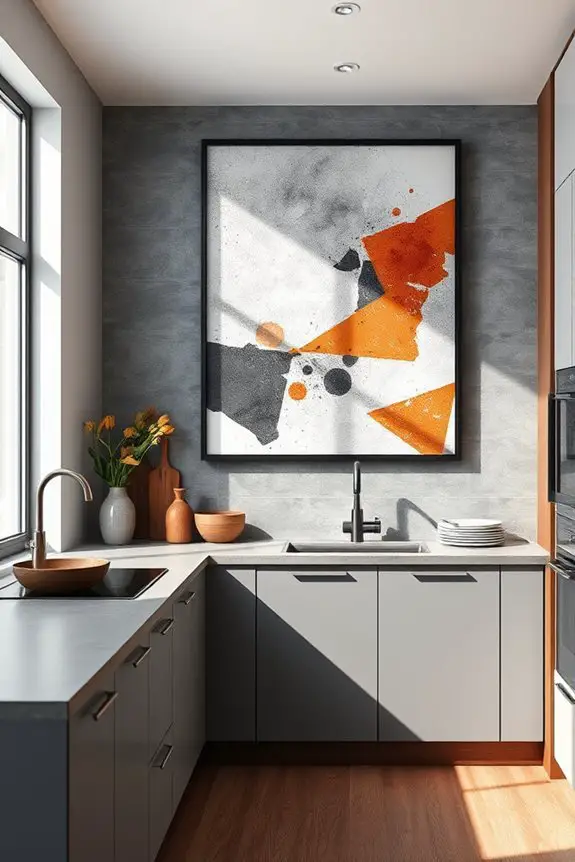 bold gray and brown decor