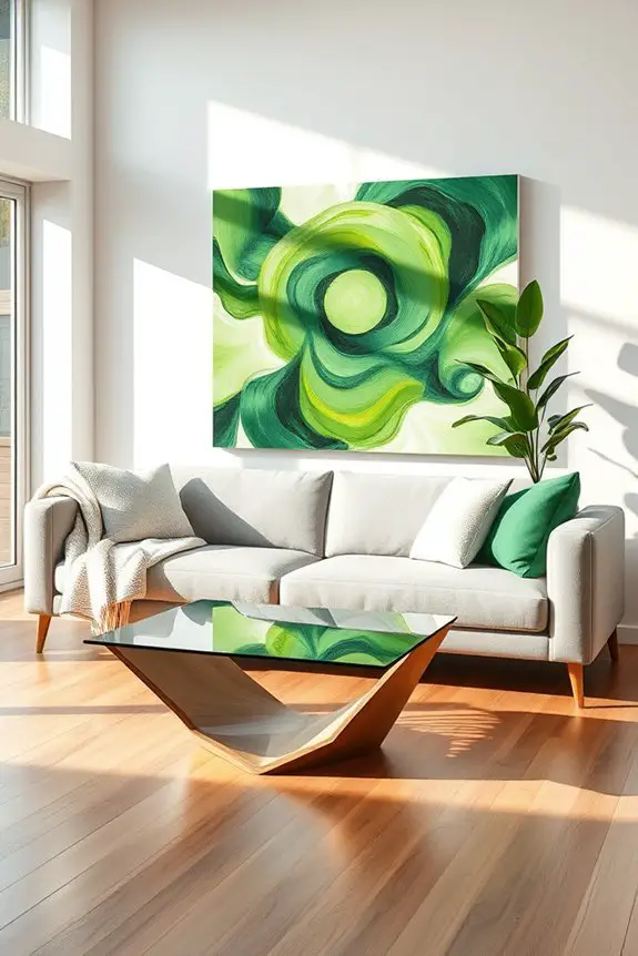 bold green abstract art