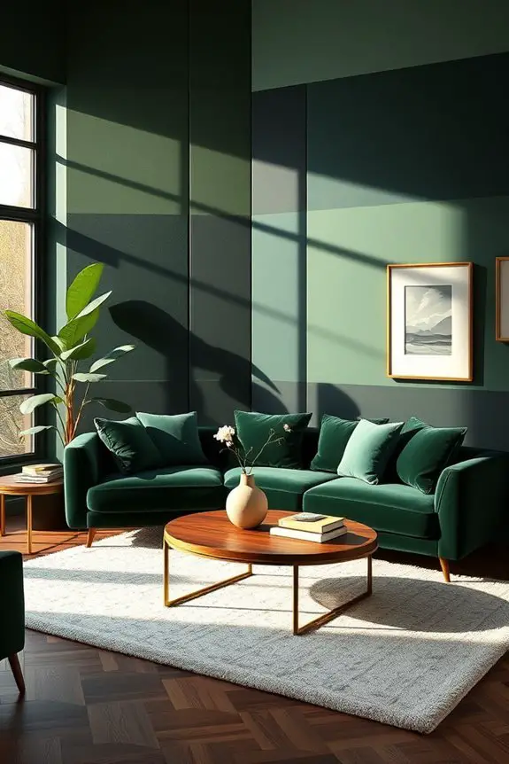 bold green color blocked walls