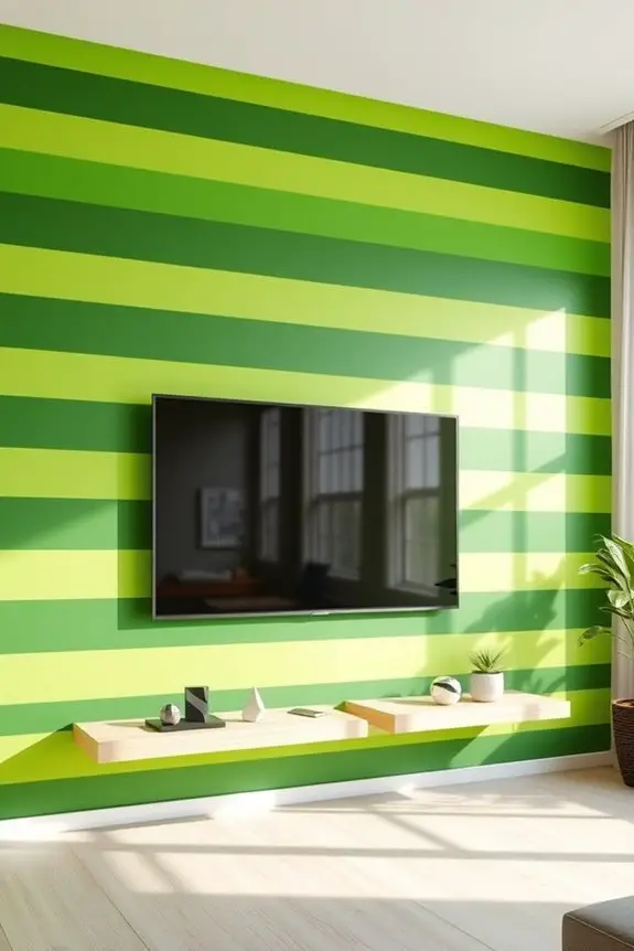 bold green stripe accent