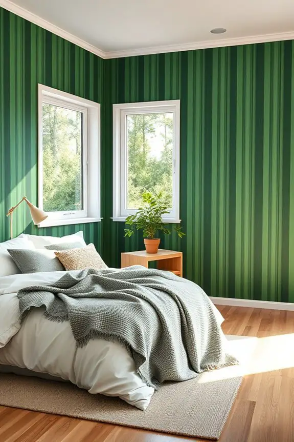 bold green striped elegance