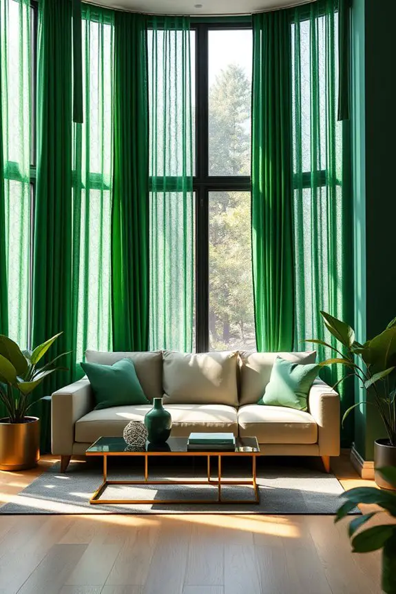 bold green window treatments