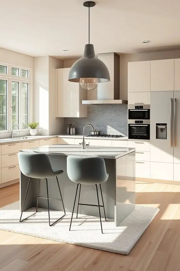 bold grey cream kitchen
