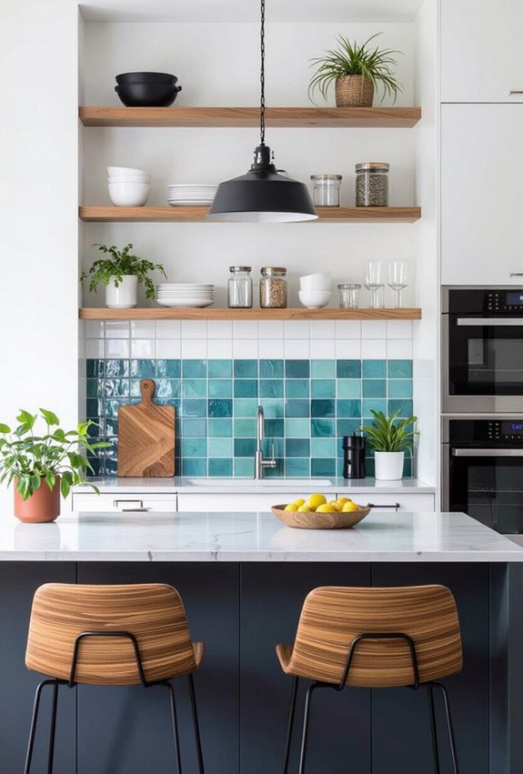 bold half wall tile statement