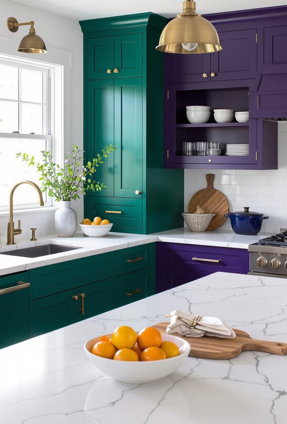 bold jewel tone cabinets