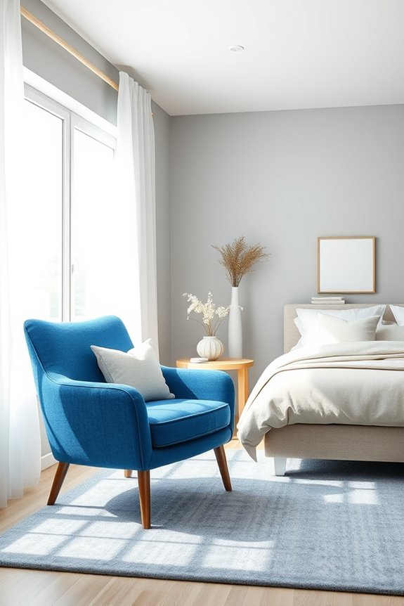 bold marine blue accent chair